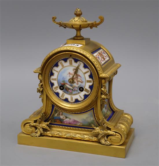 A French ormolu mantel clock, height 25cm